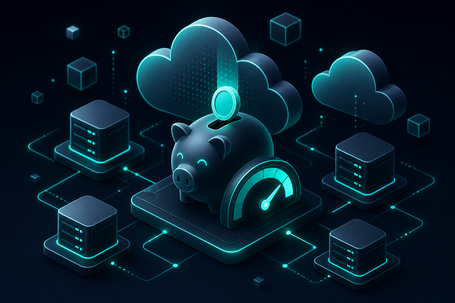 Abstract illustration of cost-efficient cloud infrastructure