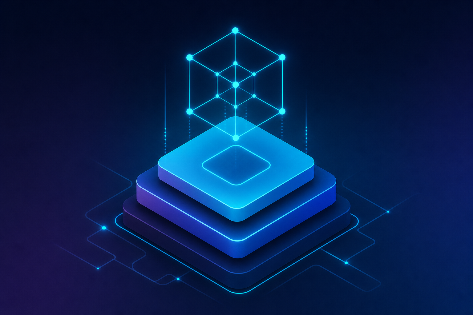 Abstract illustration of a clean modern technology stack